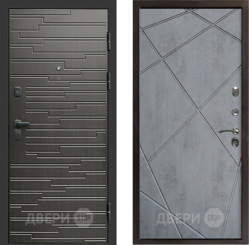 Входная металлическая Дверь Престиж Rivera Лучи Бетон темный в Электростали