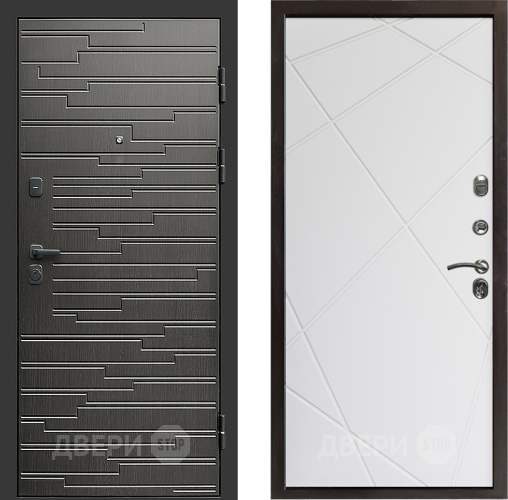 Входная металлическая Дверь Престиж Rivera Лучи Бетон белый в Электростали