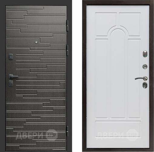 Входная металлическая Дверь Престиж Rivera Арка Белое дерево в Электростали