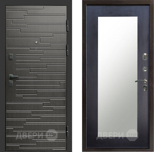 Входная металлическая Дверь Престиж Rivera Зеркло Пастораль Венге в Электростали