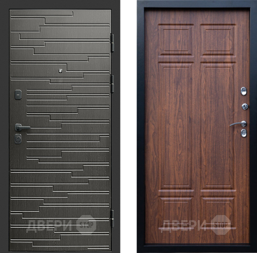 Входная металлическая Дверь Престиж Rivera Премиум Орех темный в Электростали