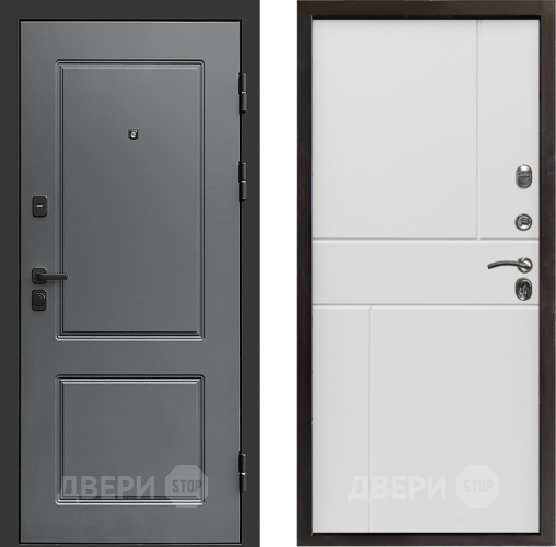 Входная металлическая Дверь Престиж Verona Горизонт Бетон белый в Электростали