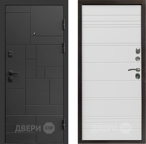 Входная металлическая Дверь Престиж Kvadro Line Белый в Электростали