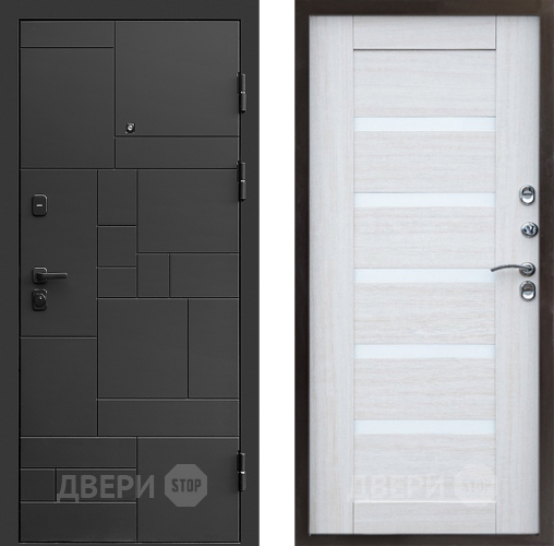 Входная металлическая Дверь Престиж Kvadro Царга Лиственница белая в Электростали