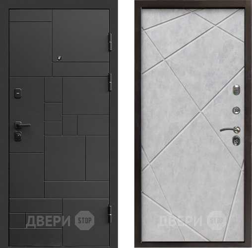 Входная металлическая Дверь Престиж Kvadro Лучи Бетон светлый в Электростали