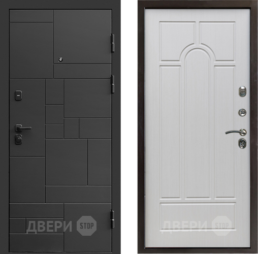 Входная металлическая Дверь Престиж Kvadro Арка Лиственница белая в Электростали