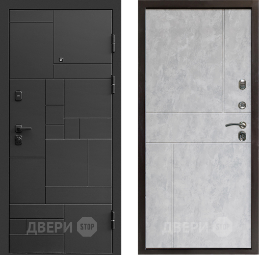 Входная металлическая Дверь Престиж Kvadro Горизонт Бетон светлый в Электростали