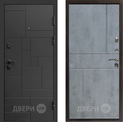 Входная металлическая Дверь Престиж Kvadro Горизонт Бетон темный в Электростали