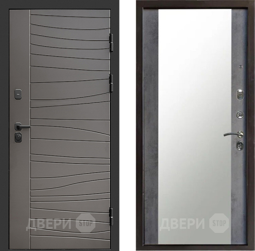 Входная металлическая Дверь Престиж Siciliya Зеркало Бетон темный в Электростали