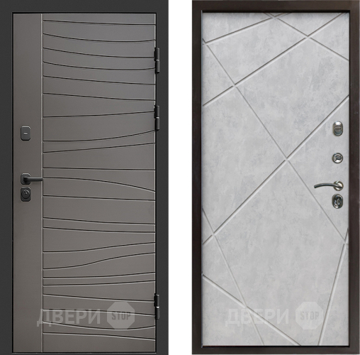 Входная металлическая Дверь Престиж Siciliya Лучи Бетон светлый в Электростали