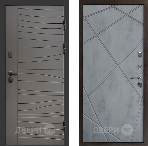 Входная металлическая Дверь Престиж Siciliya Лучи Бетон темный в Электростали