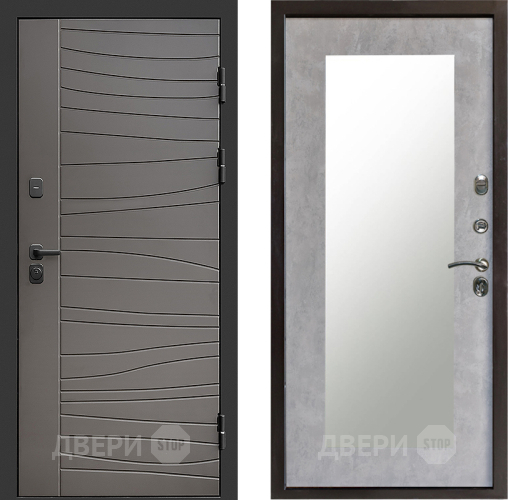 Входная металлическая Дверь Престиж Siciliya Зеркло Пастораль Бетон светлый в Электростали