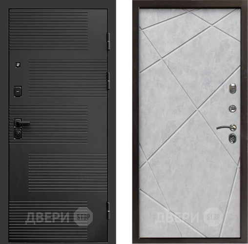 Входная металлическая Дверь Престиж Favorit Лучи Бетон светлый в Электростали