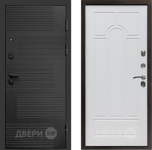 Входная металлическая Дверь Престиж Favorit Арка Белое дерево в Электростали