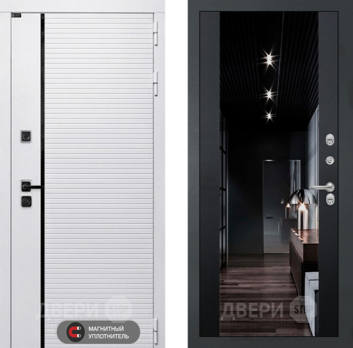 Входная металлическая Дверь Лабиринт (LABIRINT) Royal Зеркало Максимум с тонировкой Черный кварц в Электростали