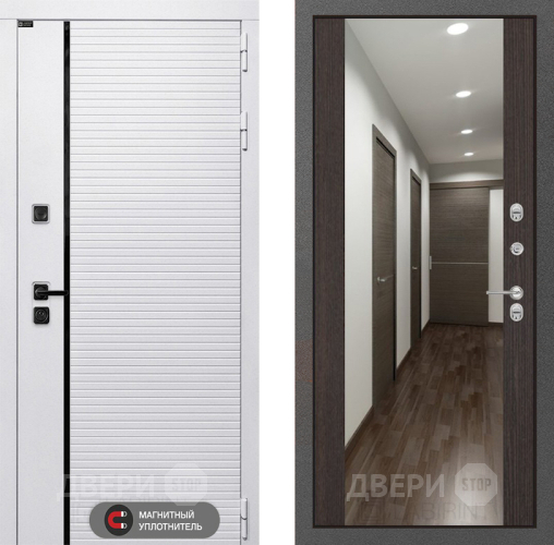 Входная металлическая Дверь Лабиринт (LABIRINT) Royal Зеркало Максимум Венге в Электростали