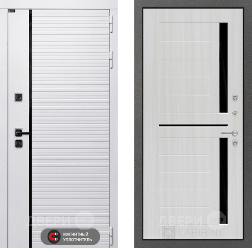 Входная металлическая Дверь Лабиринт (LABIRINT) Royal 02 Сандал белый в Электростали