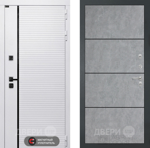 Входная металлическая Дверь Лабиринт (LABIRINT) Royal 25 Бетон светлый в Электростали