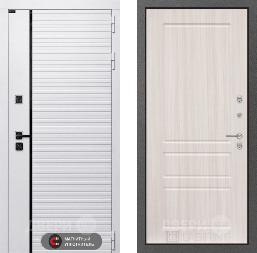 Входная металлическая Дверь Лабиринт (LABIRINT) Royal 03 Сандал белый в Электростали
