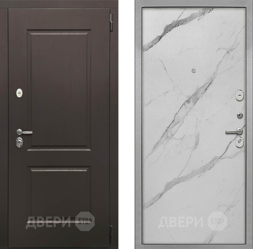 Входная металлическая Дверь Интекрон (INTECRON) Кампо Гладкая Мрамор натуральный арктик в Электростали