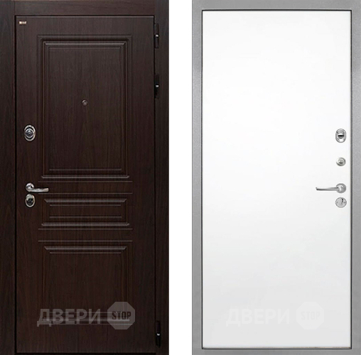 Входная металлическая Дверь Интекрон (INTECRON) Брайтон Тиковое Дерево Гладкая Силк Сноу в Электростали