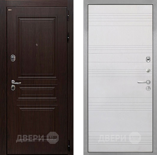 Входная металлическая Дверь Интекрон (INTECRON) Брайтон Тиковое Дерево ФЛ-316 Белый ясень в Электростали