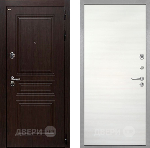 Входная металлическая Дверь Интекрон (INTECRON) Брайтон Тиковое Дерево Гладкая Дуб сильвер поперечный в Электростали