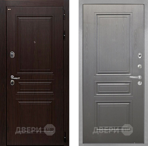 Входная металлическая Дверь Интекрон (INTECRON) Брайтон Тиковое Дерево ФЛ-243 Графит вуд дуб в Электростали