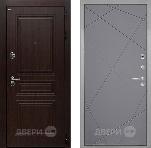 Входная металлическая Дверь Интекрон (INTECRON) Брайтон Тиковое Дерево Лучи-М Графит софт в Электростали