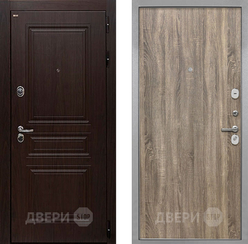 Входная металлическая Дверь Интекрон (INTECRON) Брайтон Тиковое Дерево Гладкая Дуб турин в Электростали