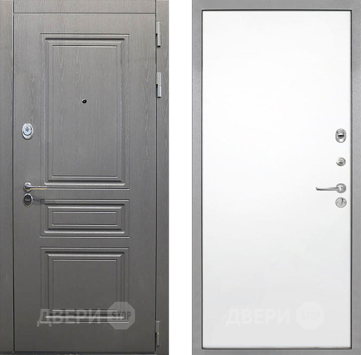 Входная металлическая Дверь Интекрон (INTECRON) Брайтон Графит Гладкая Силк Сноу в Электростали