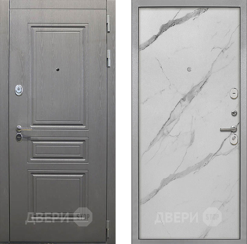 Входная металлическая Дверь Интекрон (INTECRON) Брайтон Графит Гладкая Мрамор натуральный арктик в Электростали