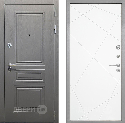 Входная металлическая Дверь Интекрон (INTECRON) Брайтон Графит Лучи-М Софт милк в Электростали