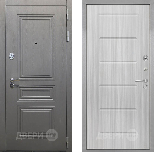 Входная металлическая Дверь Интекрон (INTECRON) Брайтон Графит ФЛ-39 Сандал белый в Электростали