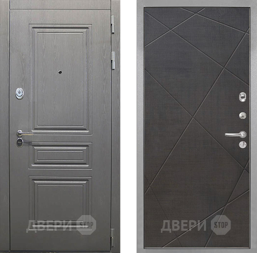 Входная металлическая Дверь Интекрон (INTECRON) Брайтон Графит Лучи-М Венге распил кофе в Электростали