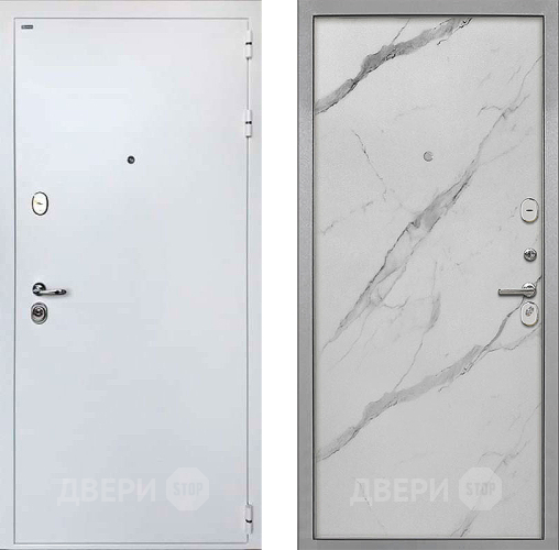 Входная металлическая Дверь Интекрон (INTECRON) Колизей White Гладкая Мрамор натуральный арктик в Электростали