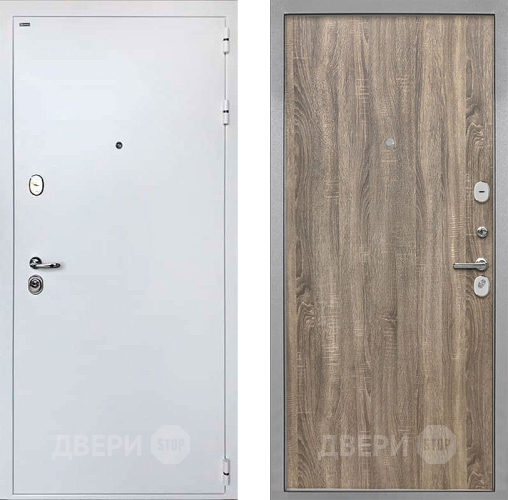 Входная металлическая Дверь Интекрон (INTECRON) Колизей White Гладкая Дуб турин в Электростали