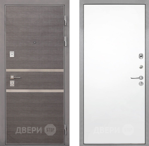 Входная металлическая Дверь Интекрон (INTECRON) Неаполь Гладкая Силк Сноу в Электростали