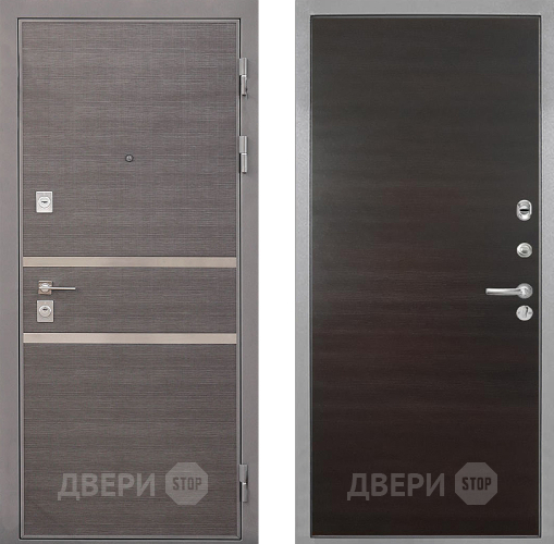 Входная металлическая Дверь Интекрон (INTECRON) Неаполь Гладкая Эковенге поперечный в Электростали