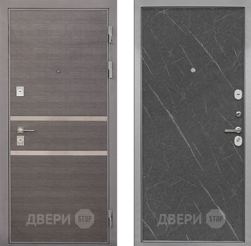 Входная металлическая Дверь Интекрон (INTECRON) Неаполь Гладкая Гранит лава оникс в Электростали