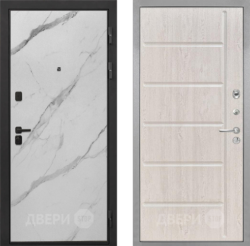 Входная металлическая Дверь Интекрон (INTECRON) Профит Black Мрамор Арктик ФЛ-102 Сосна белая в Электростали
