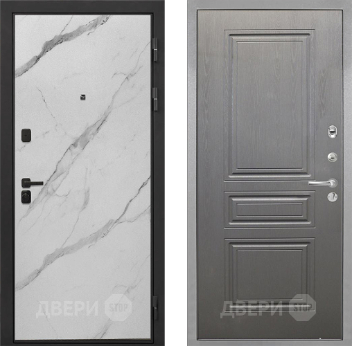 Входная металлическая Дверь Интекрон (INTECRON) Профит Black Мрамор Арктик ФЛ-243 Графит вуд дуб в Электростали