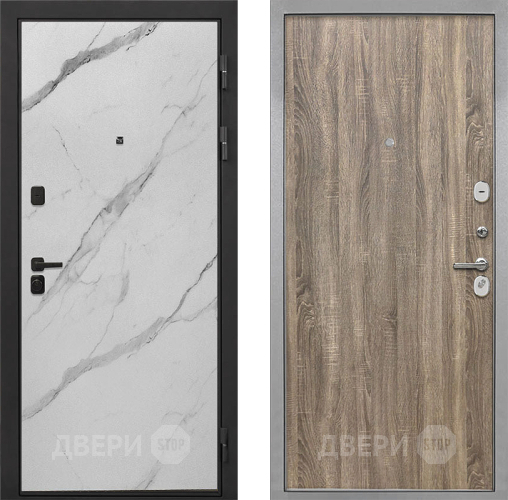 Входная металлическая Дверь Интекрон (INTECRON) Профит Black Мрамор Арктик Гладкая Дуб турин в Электростали