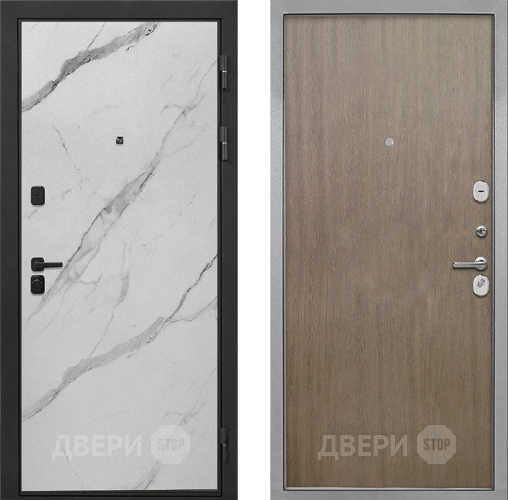 Входная металлическая Дверь Интекрон (INTECRON) Профит Black Мрамор Арктик Гладкая шпон Венге коричневый в Электростали