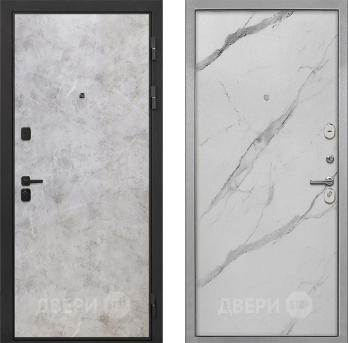Входная металлическая Дверь Интекрон (INTECRON) Профит Black Мрамор Светлый Гладкая Мрамор натуральный арктик в Электростали