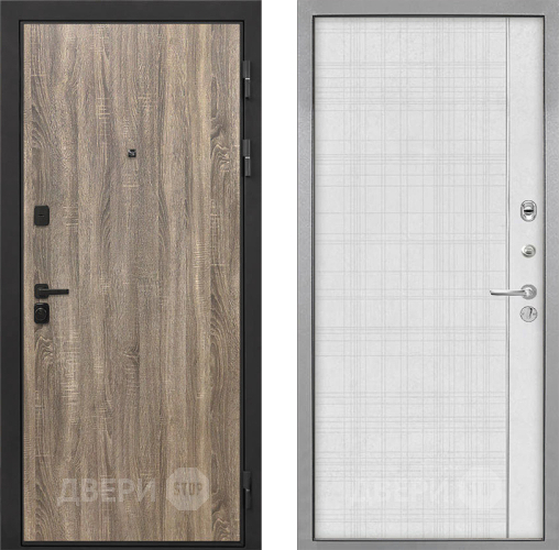 Входная металлическая Дверь Интекрон (INTECRON) Профит Black Дуб Турин В-07 с молдингом Лофт белый в Электростали