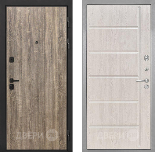 Входная металлическая Дверь Интекрон (INTECRON) Профит Black Дуб Турин ФЛ-102 Сосна белая в Электростали