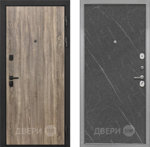 Входная металлическая Дверь Интекрон (INTECRON) Профит Black Дуб Турин Гладкая Гранит лава оникс в Электростали