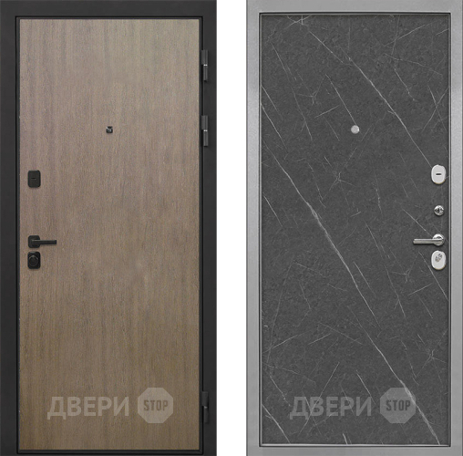 Входная металлическая Дверь Интекрон (INTECRON) Профит Black Венге Коричневый Гладкая Гранит лава оникс в Электростали