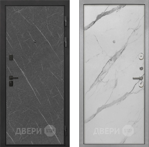 Входная металлическая Дверь Интекрон (INTECRON) Профит Black Гранит Лава Оникс Гладкая Мрамор натуральный арктик в Электростали
